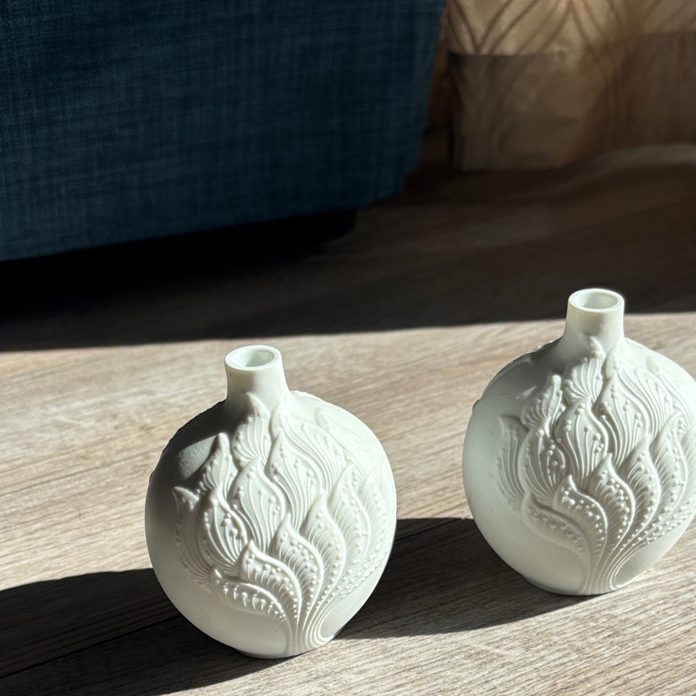 Mid Century Modern Kaiser porcelain  Vases 2 pcs